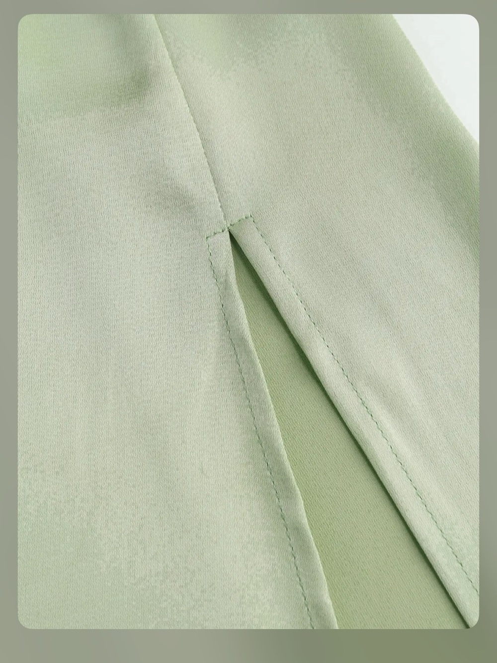 SATIN KNOTTED PUFF SLEEVE SPLIT MIDI DRESS - Picture 7 of 12